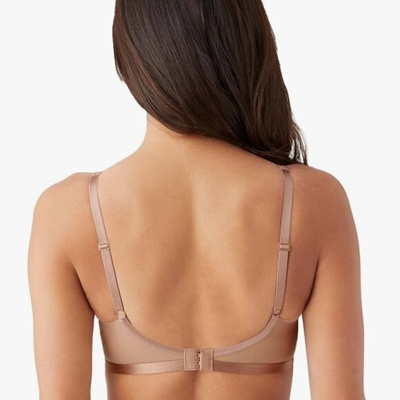 NWOT b.tempt'd by Wacoal Nearly Nothing Underwire Plunge Bra 34D Roebuck (Nude) - Picture 3 of 5